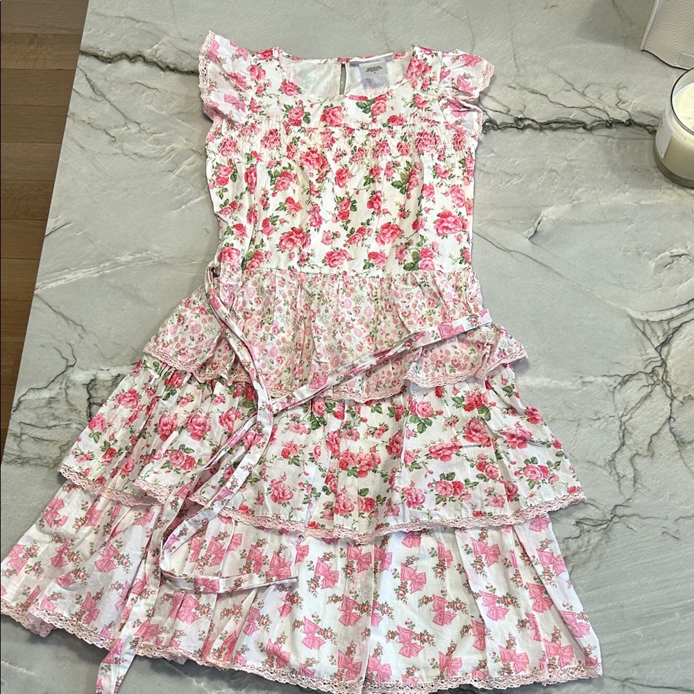 Girls LoveShackFancy x American Girl ruffle floral dress.
